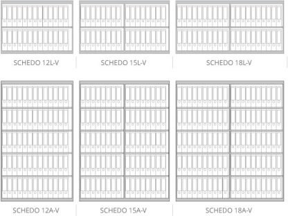 Armadi da ufficio ante scorrevoli vetrate schedo 18A-V misure