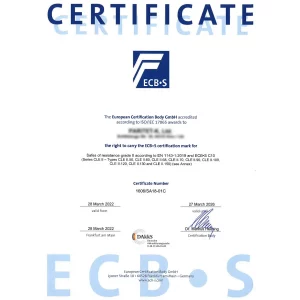 Certificato cassaforte CLE EN1143-1 grado II