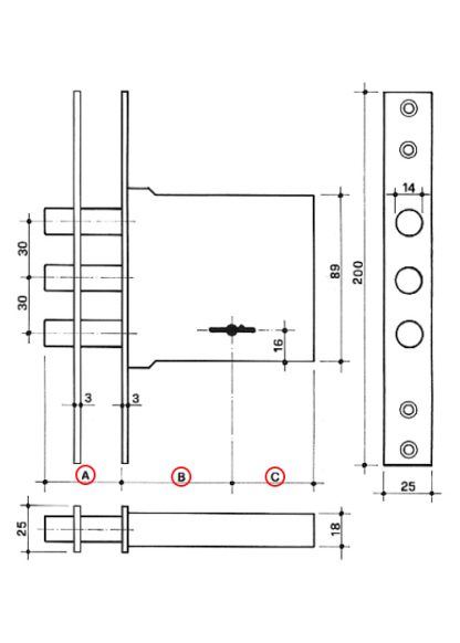 Serratura di sicurezza 1804 misure